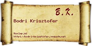 Bodri Krisztofer névjegykártya